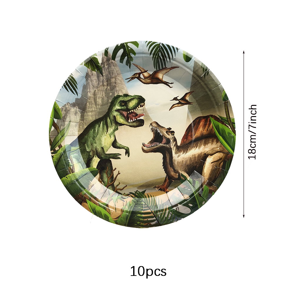 Dinosaur Disposable Tableware Dinosaur Theme Paper Plate Cup Birthday Party Decorations Safari Jungle Party Supplies Baby Shower: Clear