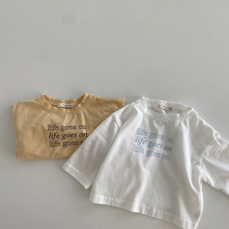 1689A Baby T Shirt lässig Spitzen Frühling Sommer 2022 Kleinkind Weiche und Komfortable Bodenbildung Shirt Einfache knapp Junge Mädchen der t-Shirt