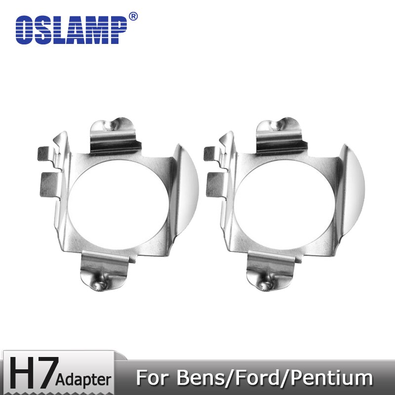 Oslamp Voor Benz/Ford/CHERY/Pentium H7 Koplamp Lampen Vaste Metalen Montageplaat Adapter Houders 1 Paar H7 Lampen Adapter Base