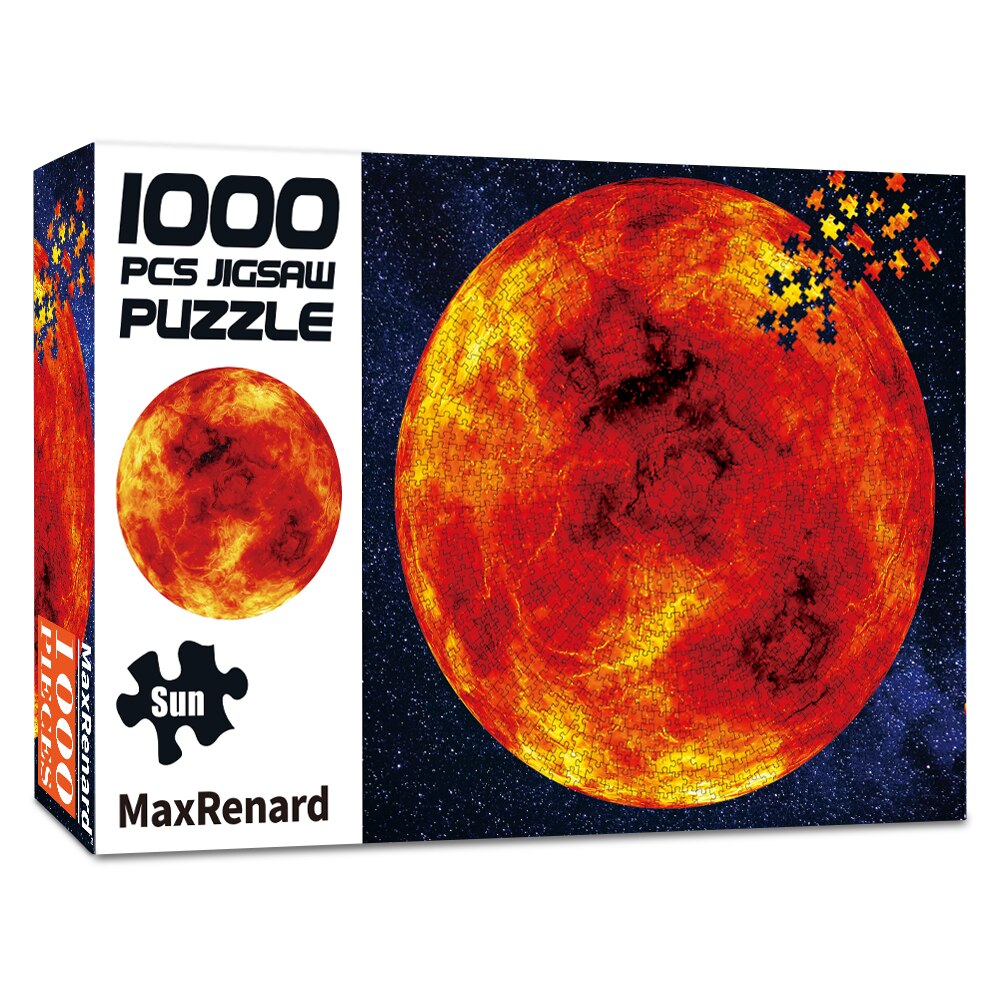MaxRenard 1000 Pieces Round Shape Jigsaw Puzzles for Adults 70*70cm Paper Assembling Painting Puzzles for Adults: Sun