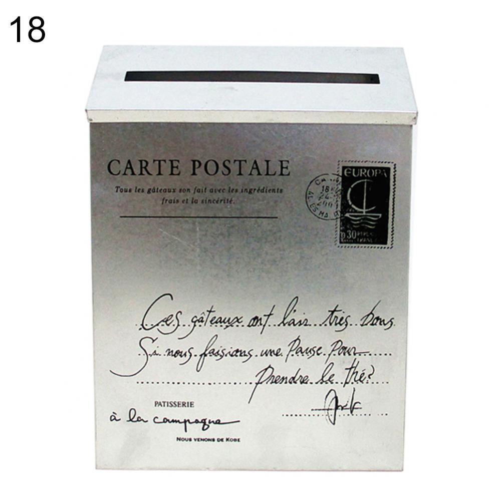 retro Metall Mauer montiert Briefkasten Eimer Zeitung Buchstabe Kasten Post Garten Dekor: 18