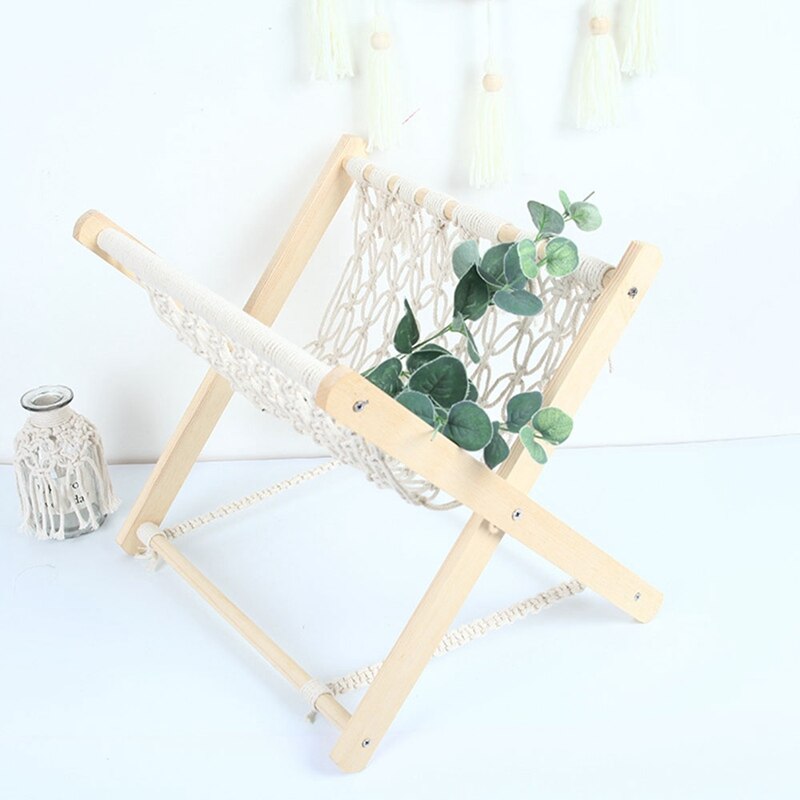 Nordic Cotton Rope Woven Storage Rack Folding azin... – Grandado