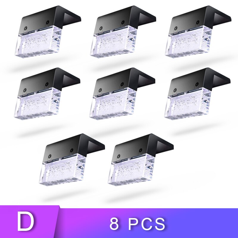 Led Solar Light Outdoor Deklicht Solar Power Waterdichte Rgb + Warmwit Hek Licht Voor Tuin Stap Dek Hek Trap verlichting: 8Pcs