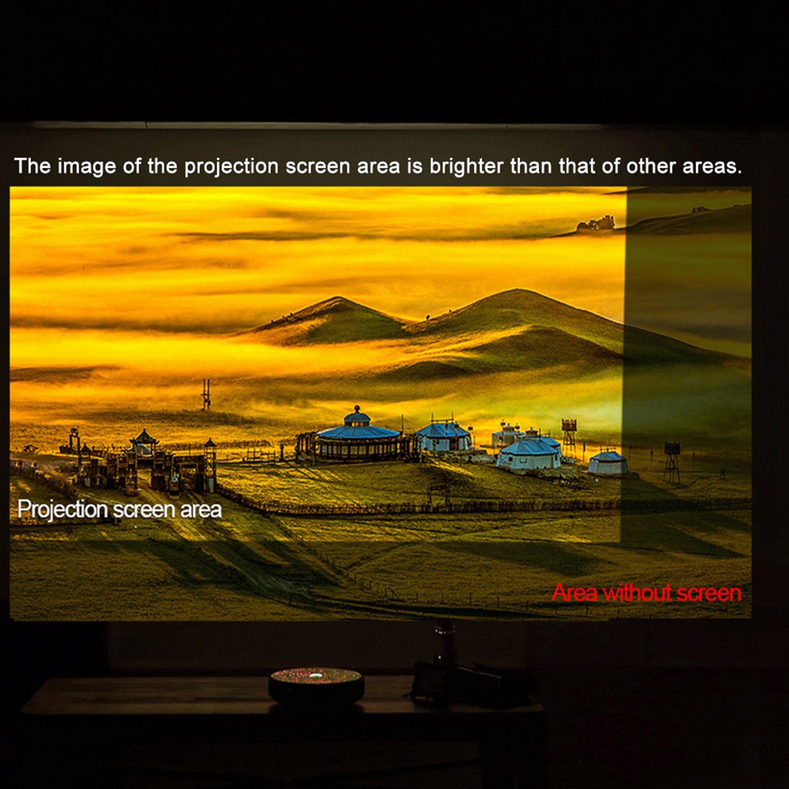 Portable Projector Screen HD 16:9 Frameless Video Projection Screen Foldable Wall Mounted for Home Theater Office Movies