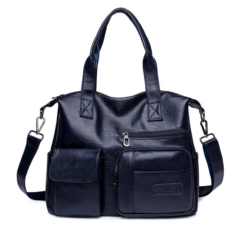 Luxe Lederen Handtassen Vrouwen Tassen Handtassen Schoudertas Grote Capaciteit Cross Body Bag Sac A Main bolso: blue