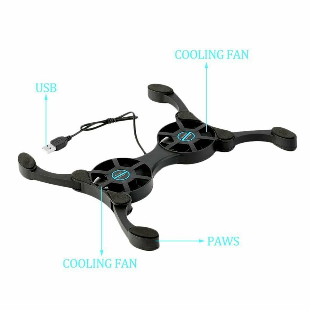 Octopus Notebook Cooler Pad Quiet Stand Double Fans For 7-15 inch Cooler Cooling USB Laptop Foldable Fan Notebook I0E3