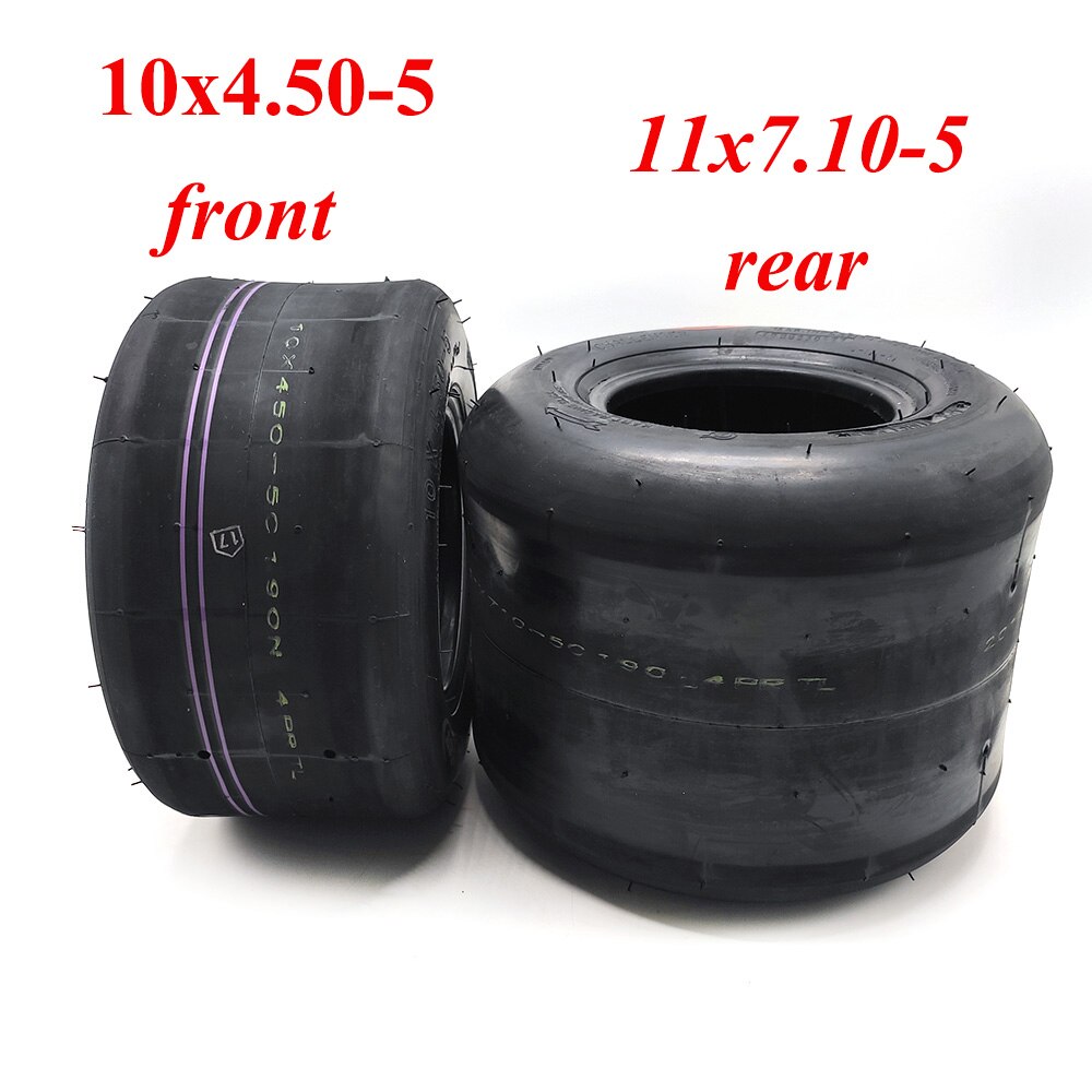 Go Kart Tire Front Wheel 10x4.50-5 Rear Wheel 11x7.10-5 Drift Go Kart Vacuum Tire