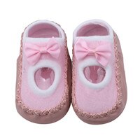 Lente Zomer Antislip Lederen Bodem Baby Schoenen Kinderen Floor Sokken Boog 0-3 Jaar Oud Meisje sokken Baby Care: pink