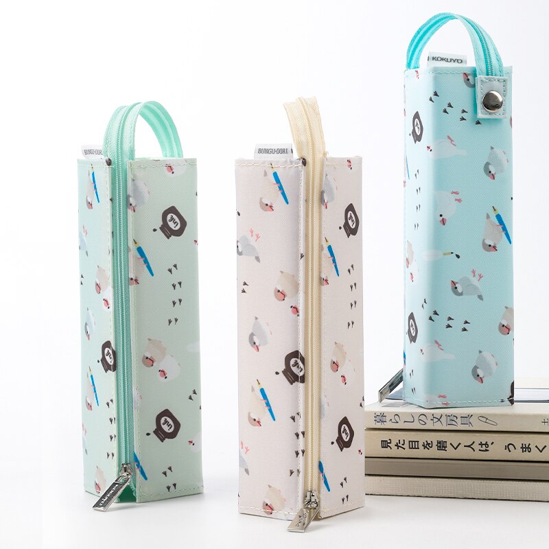 Estuche de lápices japonés Kokuyo para estudiantes pequeños y frescos con diseños limitados, gran capacidad, Folio Simple, bolsa de papelería japonesa