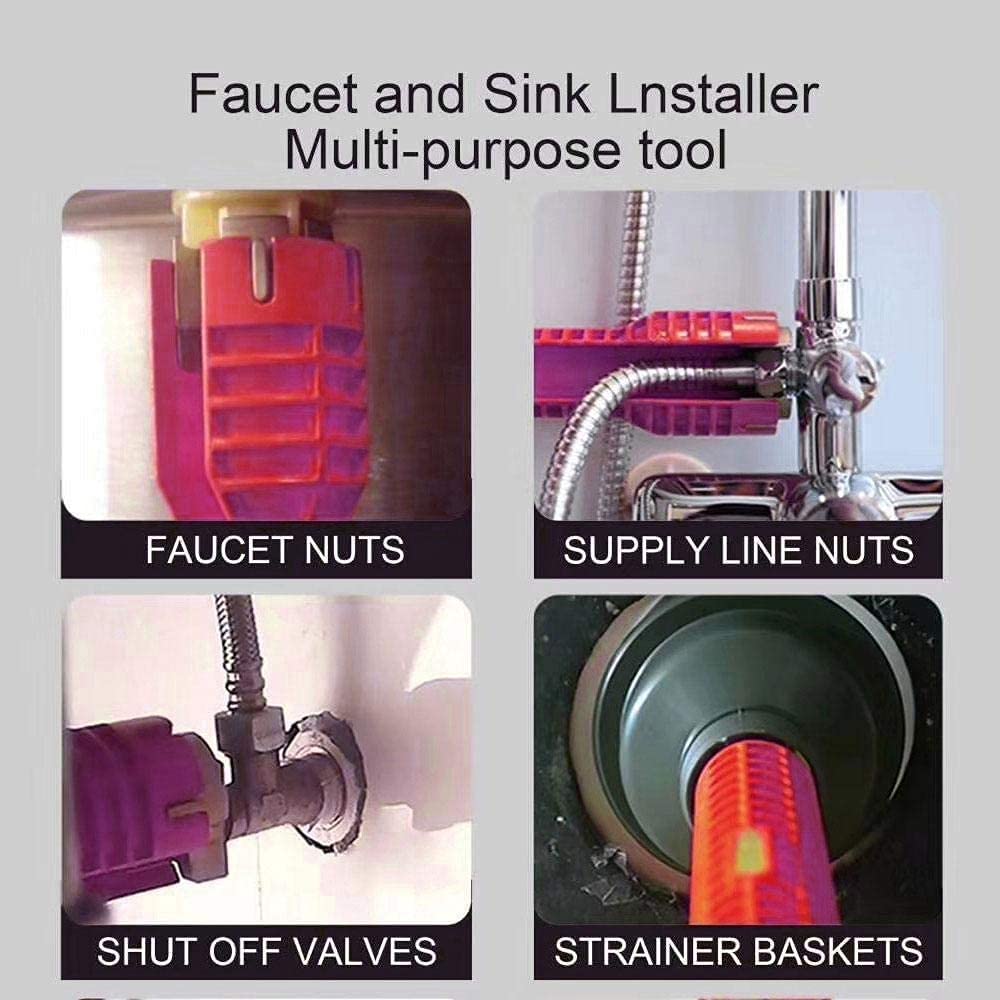 Faucet and Sink Installer Multi-purpose Wrench for Toilet Bowl Sink Bathroom Kitchen Plumbing