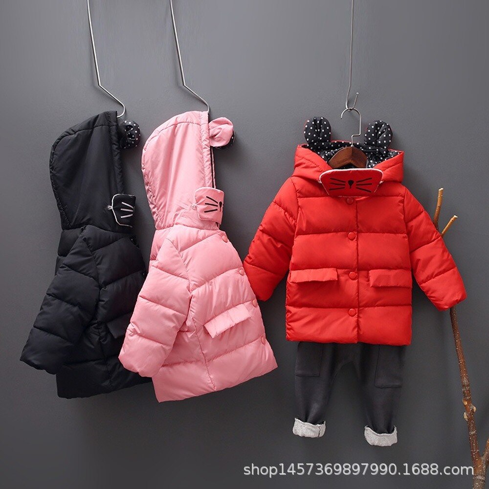 Herfst En Winter Kinderen Beneden Katoenen Jas Jongens En Meisjes Hooded Down Katoenen Jas Warme Jas Peuter Meisje Winter kleding