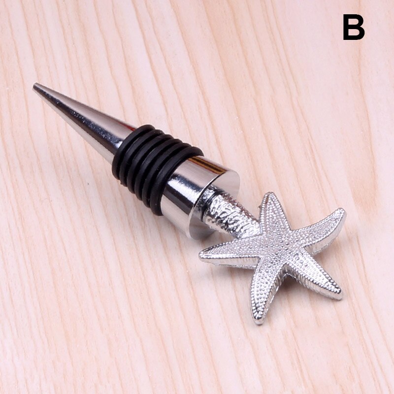 Recién 1 Uds Tapones de botellas de vino de bebidas tapones de botellas de forma de corazón de amor de estrella de mar de vino tapón de sellado MK: 02