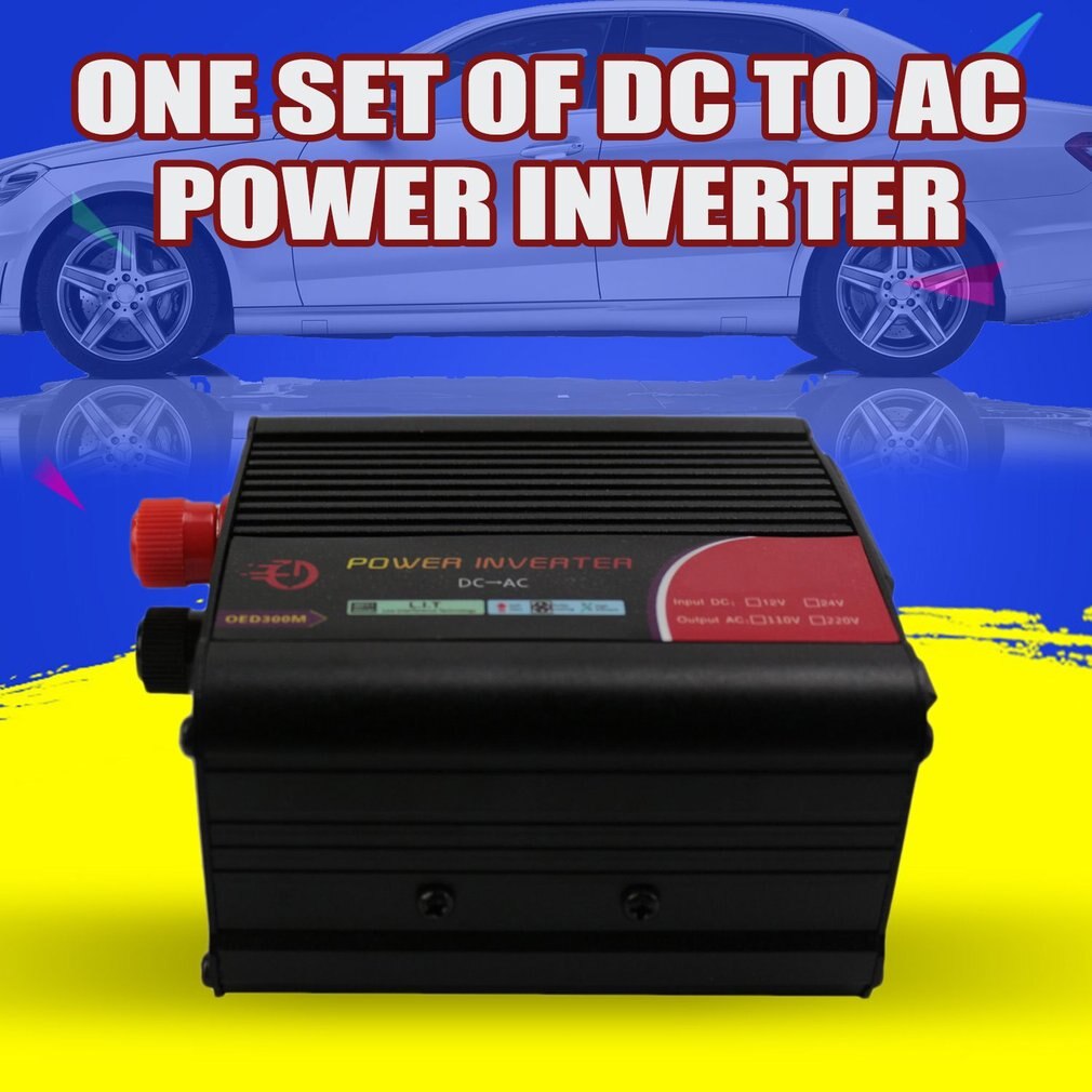 Compact Size DC12V to AC 110V Power Inverter Adapter Charger Universal Voltage Converter Power Switch Black