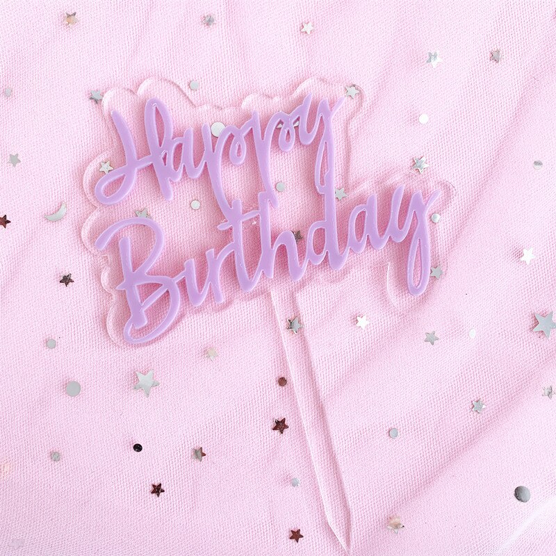 Flower Happy Birthday Cake Topper Garland Letter Cupcake Cake Top Flags for Kids Birthday Party Cake Toppers Baby Shower Supplie: 03 cake topper