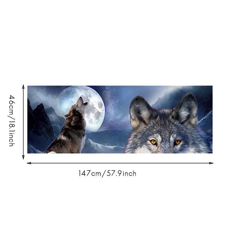 Autocollant de loup pour camion Jeep Suv, autocollant de pare-brise arrière 3D, décor d'affiche en verre de fenêtre arrière 57.9x18.1 pouces
