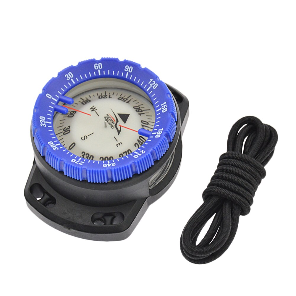 Underwater Luminous Compass Scuba Diving Navigation Compass Portable 50m Waterproof Dial with Wrist Strap for Outdoor Hiking: Blue
