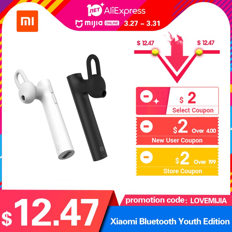 Xiaomi Mi casque écouteur sans fil Bluetooth édition jeunesse Bluetooth 4.1 contrôle du Volume mains libres avec micro intégré écouteurs