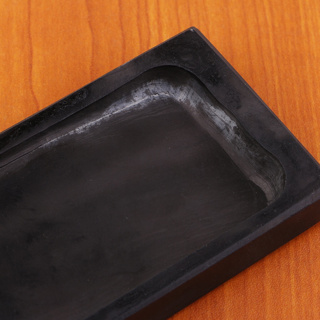 Black Ink Stone for Chinese Calligraphy and Sumi Painting,Natural Inkstone makes the Ink Smooth and Delicate