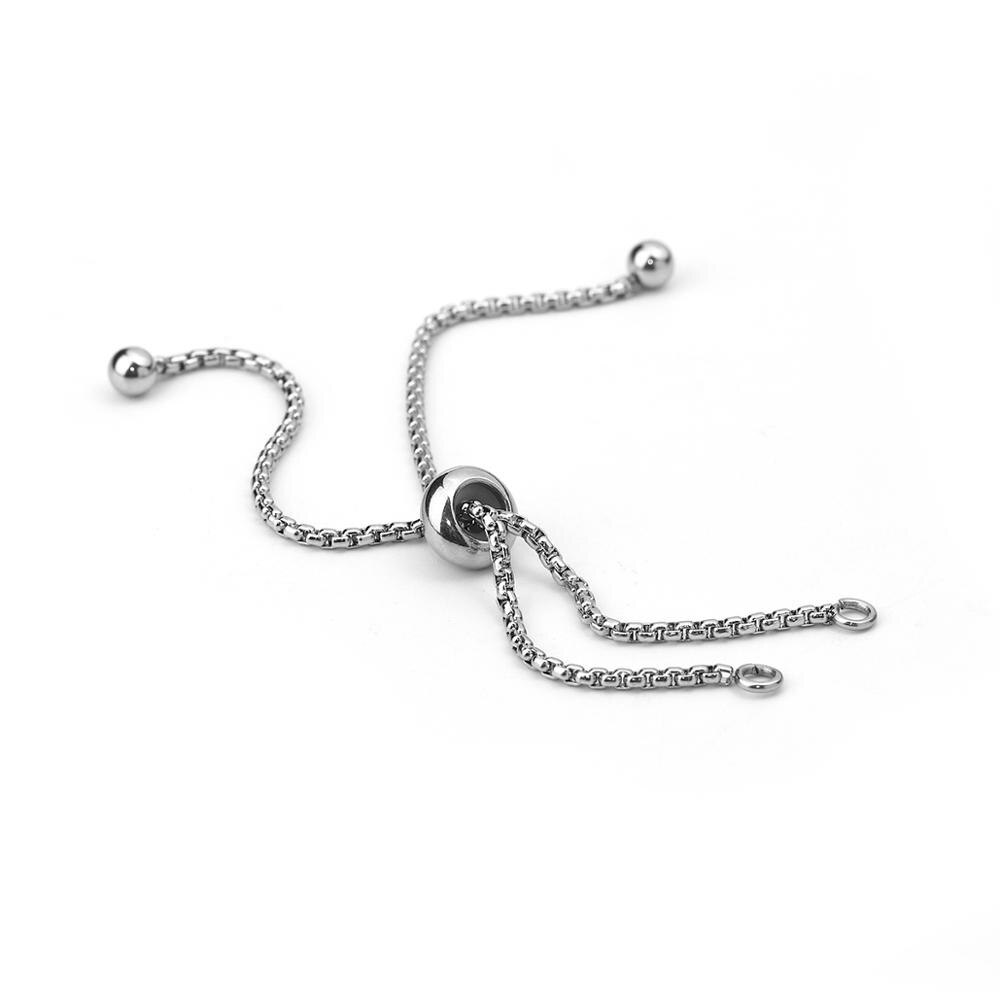 DoreenBeads 304 Stainless Steel Adjustable Slider/Slide Extender Chain For Handmade DIY Making Jewelry Bracelet Findings, 1Piece: Box Chain