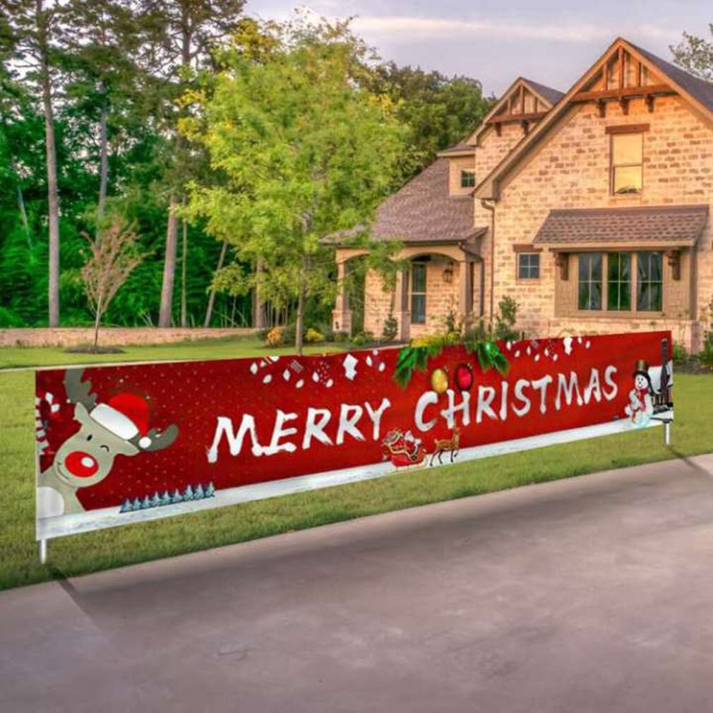 Christmas Festive Banner Merry Christmas Banner Large Xmas Sign Huge Xmas House Home Outdoor Party Decoration