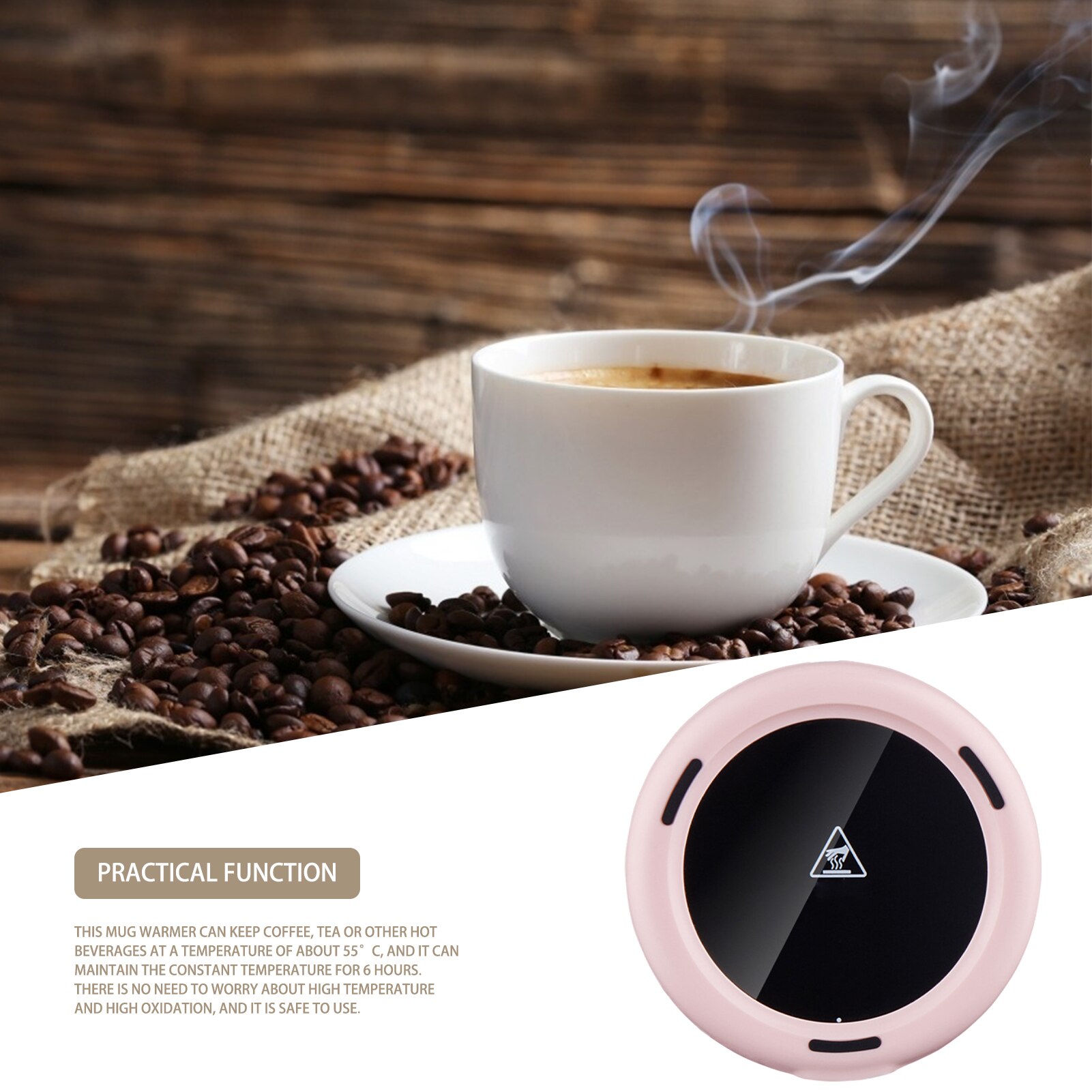USB Heated Coaster 55 degree Coffee Mug Warmer Tea Cup USB Heated Coaster Drink Warmer Plate