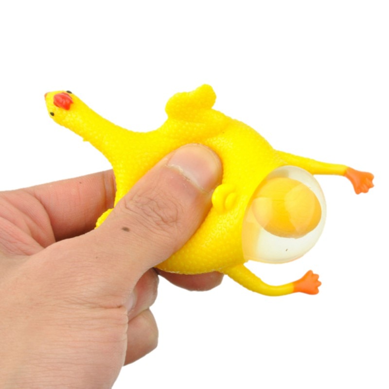 Anti Stress Novelty Funny Gadgets Toys Squeeze Chicken Egg Laying Chickens Party Prank Joke Toys Decompression Fun Toys