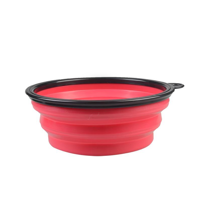 Tazón de silicona plegable para perros y mascotas, recipiente de comida para perros de viaje al aire libre, tazón portátil para mascotas, plato alimentador para mascotas, tazón para agua potable: pink