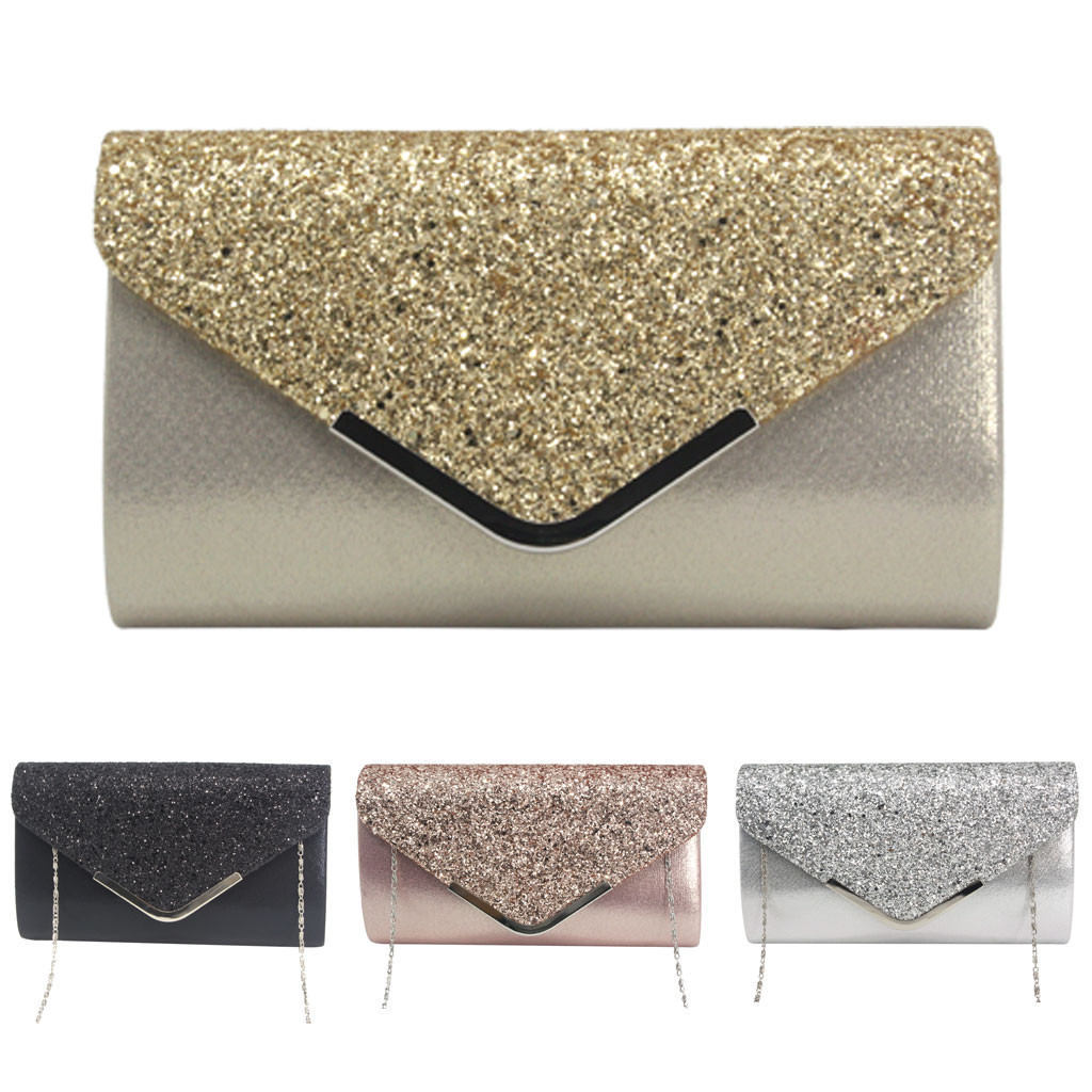 Aelicy Women's Clutch Silver Ladies' Evening Purse Vintage Chain Wallet Party Envelope Phone Handbag Bolsa Feminina