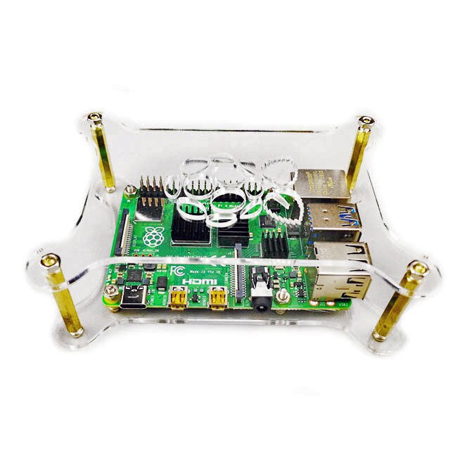 Raspberry Pi Acrylic Case - Stackable Multi-Layer Enclosure for Raspberry Pi 4, 3B+, 3B