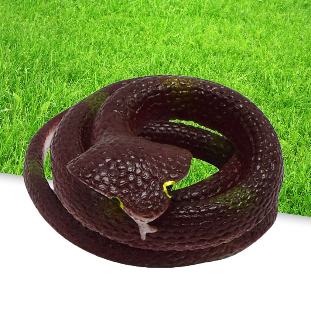 Kids Early Education Fun Learning Toys For Children Rubber Snake Toys Snakes Party Bag Fillers Halloween Prop Joke Soft W830: Dark Khaki