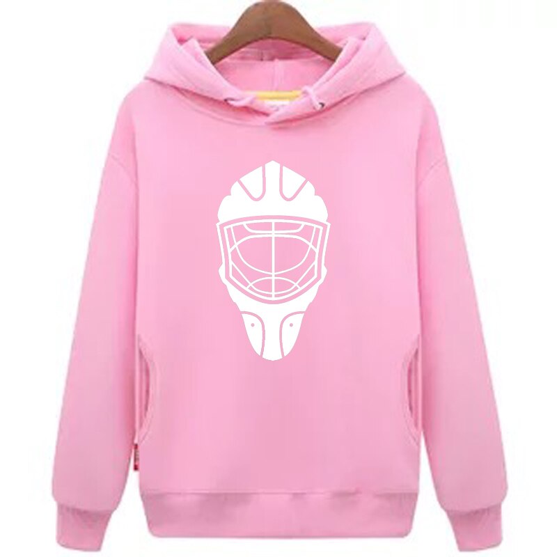 Jets billig unisex pink hockey hættetrøjer sweatshirt med en hockey maske til mænd & kvinder