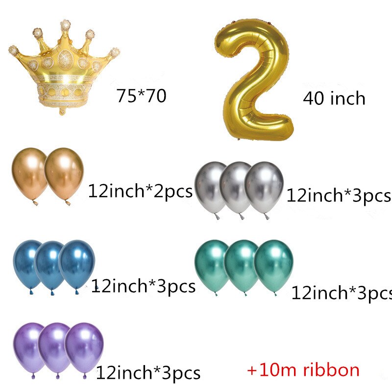 måke krone folie ballonger bursdag dekorasjoner voksen til 1st bursdagsfest ballong prins prinsesse baby tegneserie lue