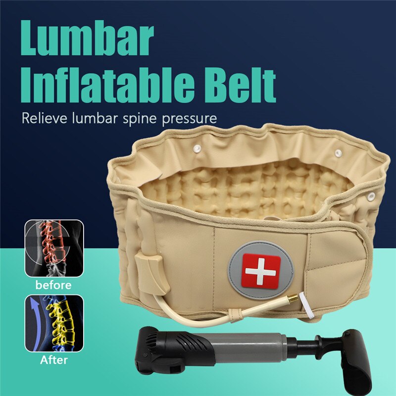 Lumbar Inflatable Traction Belt Back Decompression Waist Belt Pain Lower Lumbar Support Fit for 29 Inches-49 Inch