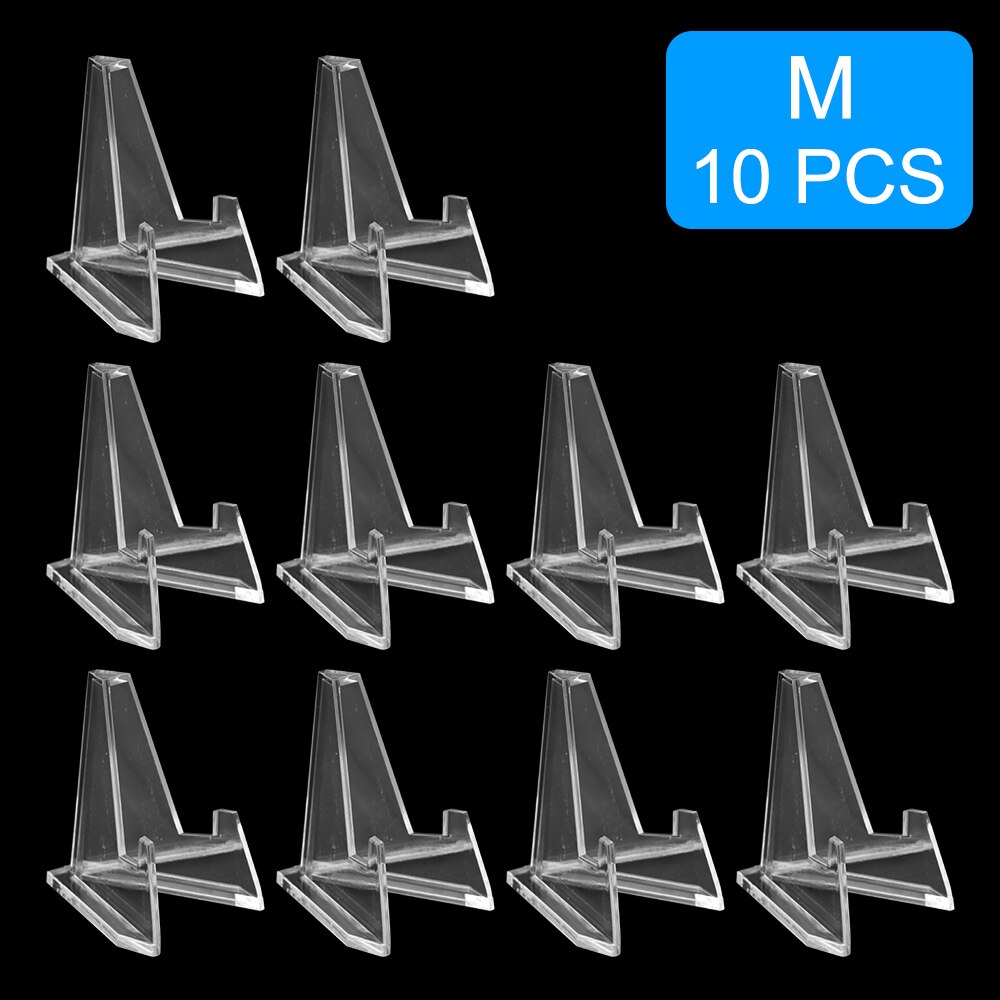 HILIFE Collection Coin Storage Rack Postcard Display Medal Shelf 10pcs Mini Coin Display Easel Holder Acrylic Stands: 10Pcs Clear Large