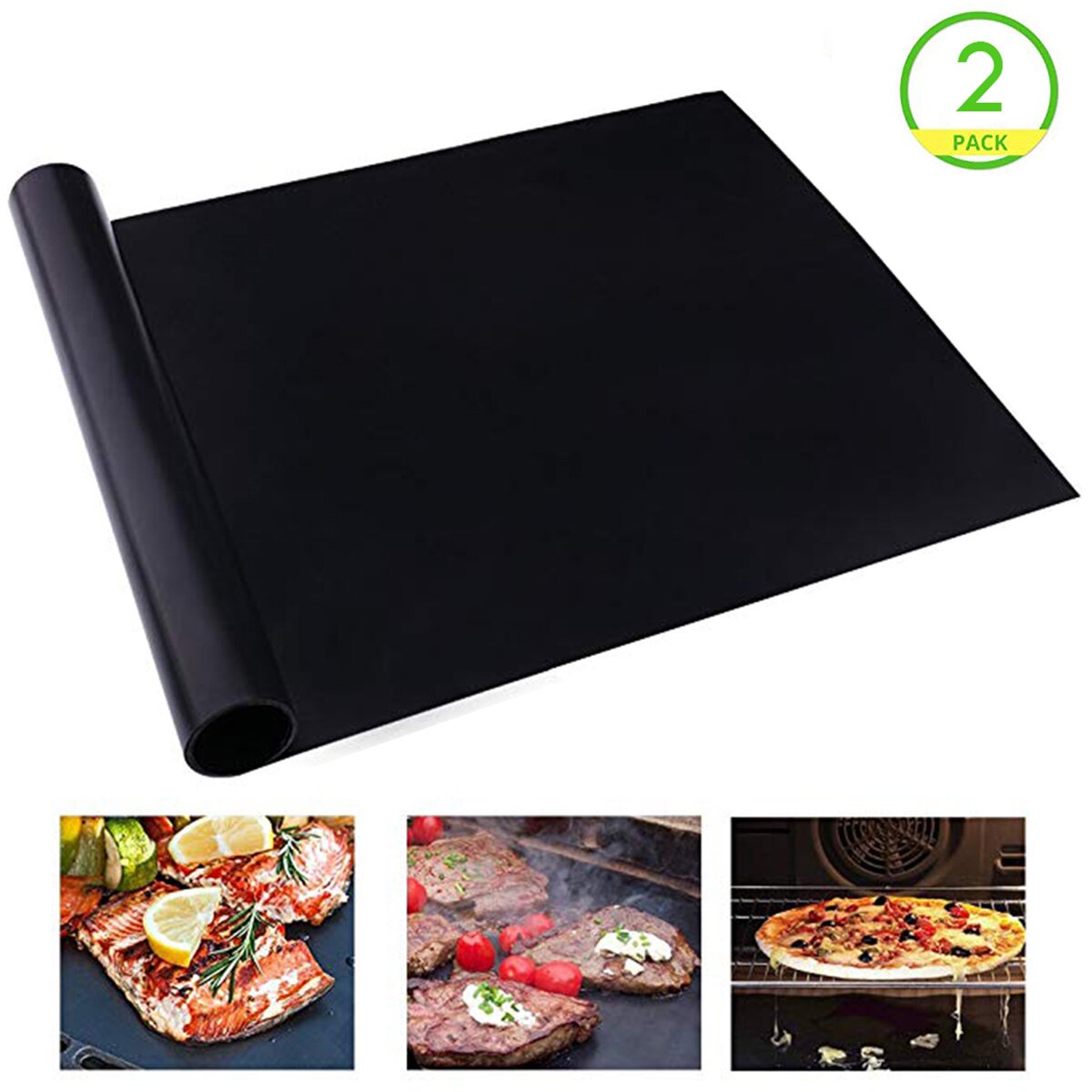 2Pcs Bbq Grill Mat/Sheet Slip Herbruikbare Non-stick Barbecue Bakken Vlees Hittebestendig Barbecue mat