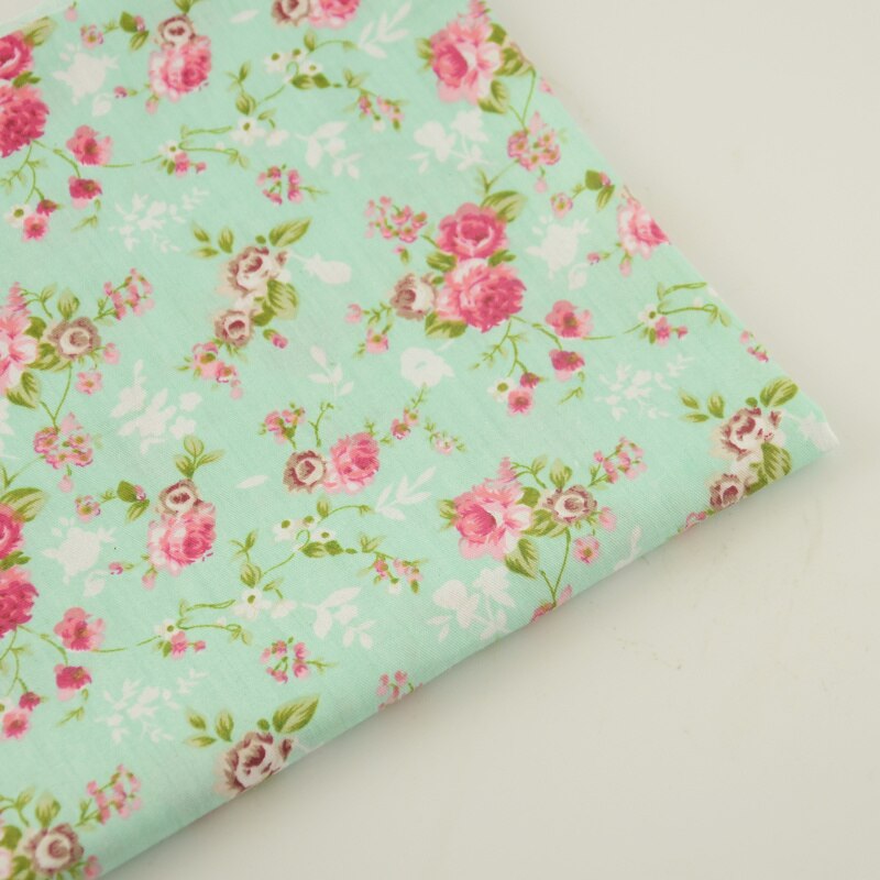 50cmx160cm/piece pretty light green flower cotton fabric home textile tilda patchwork quilting clothing dress sewing bedding