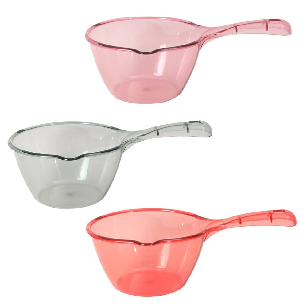 3 uds cuchara de agua de gran capacidad de plástico de mango largo cucharón de agua cuchara para agua para baño cocina hogar: Default Title