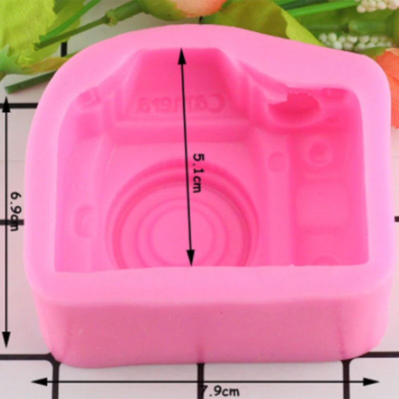 Molde de silicona para cámara 3D, moldes para jabón artesanal, molde para pasta de goma y Chocolate, utensilios para decoración de tortas con Fondant, moldes de resina para dulces