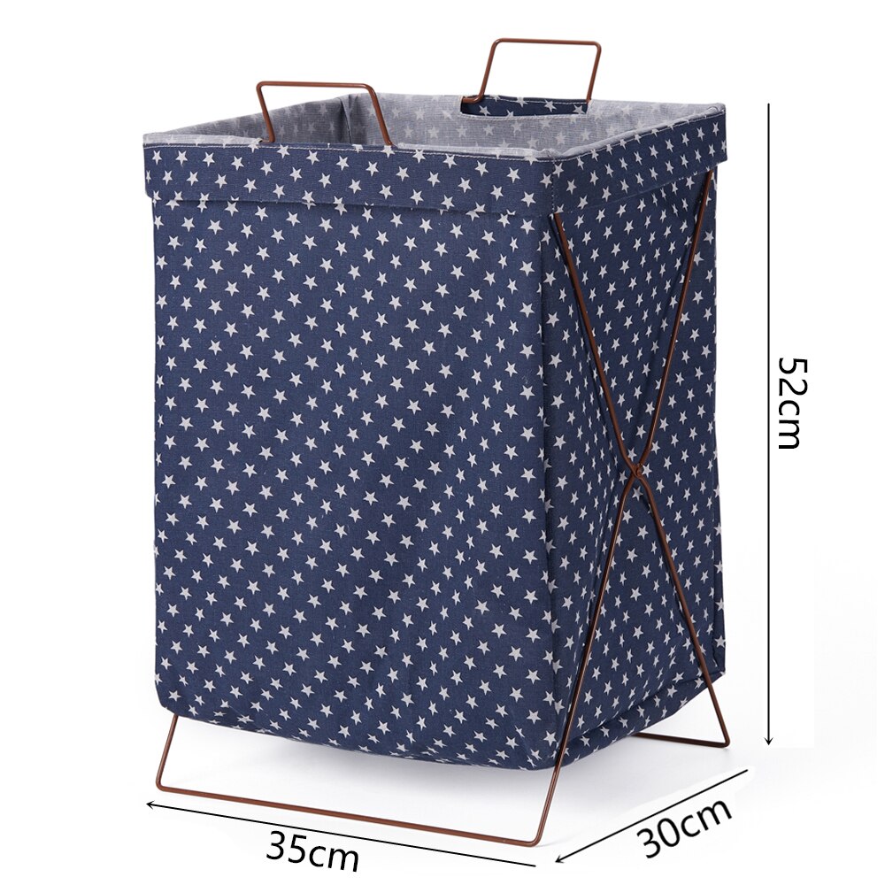 cotton linen Nordic simple support-type laundry basket waterproof moisture-proof foldable laundry bag