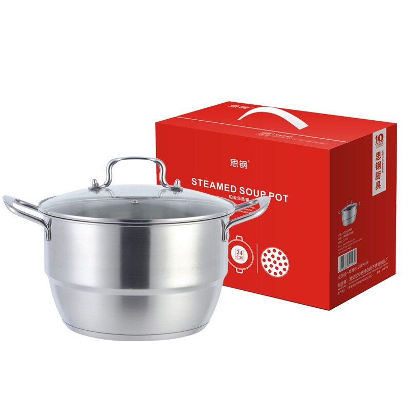 Stainless Steel Food Steamer Rice Noodle Pot Microwave Rice Roll Fish Alunium Steaming Pots Voedsel Stomer Cookware BY50ZG