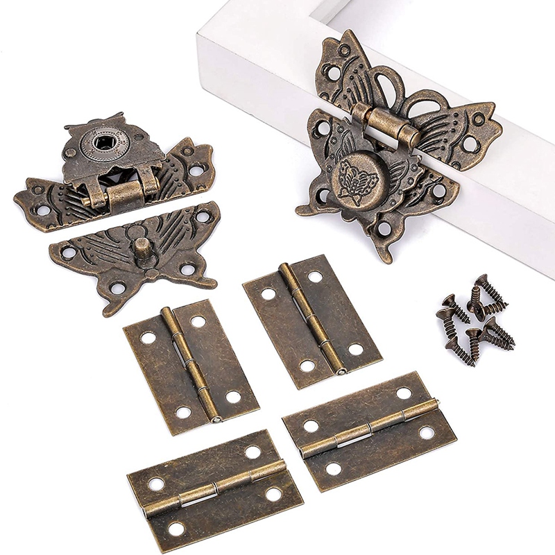 Sieraden Doos Retro Decoratieve Kast Doos Scharnier Sieraden Doos Antieke Gesp Houten Doos Klink Decoratieve Hasp Klink Gesp