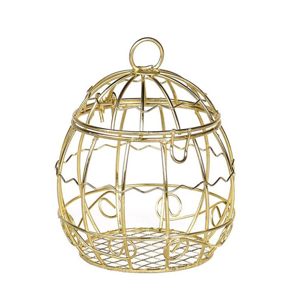 Wedding Decor Candy Box 1PC Gold Hollow Bird Cage Wedding Party Box Container Candy Chocolate Boxes Boxes 0516#30: A