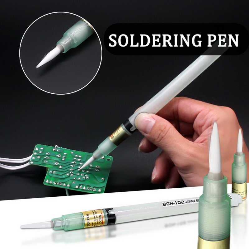 1Pcs 102 Paste Solder Paste Brush Tip / Flat Pen Welding Recyclable weld aid tip rosin tip