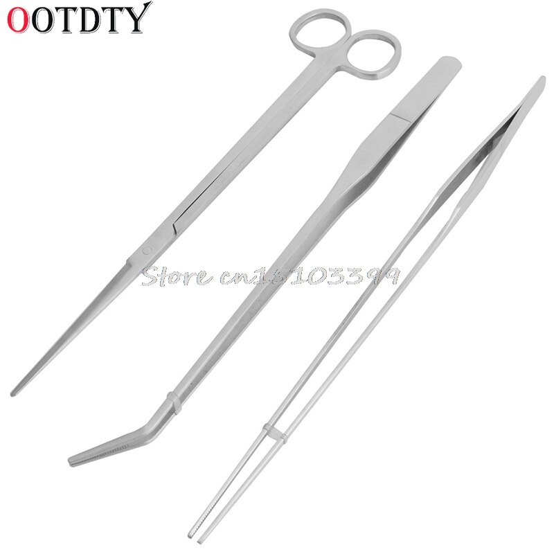 3Pcs Aquarium Levende Planten Lange Handvat Pincet Schaar Onderhoud Tool Set: 1