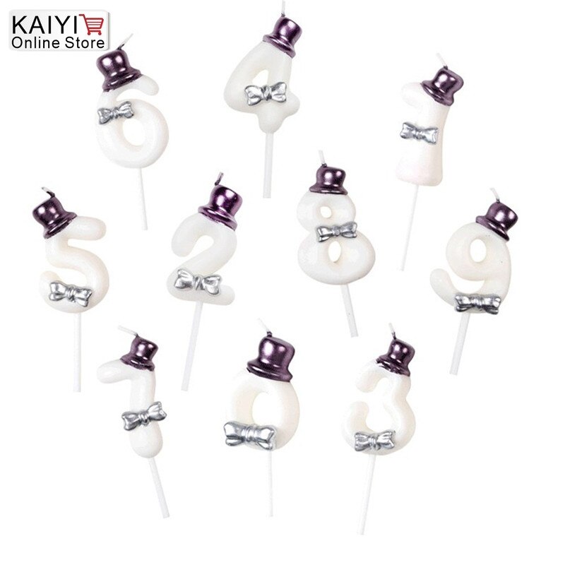 Bougie d'anniversaire numéro 0-9, 1 pièce, joyeux gâteau s pour fête, gâteau couronne/enfants, outils de décoration de mariage pour adultes