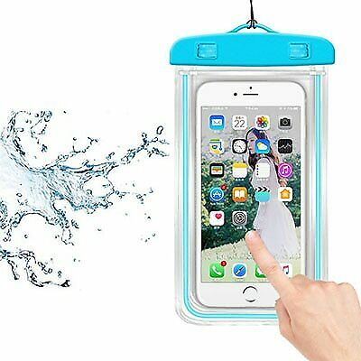 Été lumineux étanche poche natation Gadget plage sac sec housse de téléphone Camping ski support pour téléphone portable 3.5-6 pouces: Bleu couleur