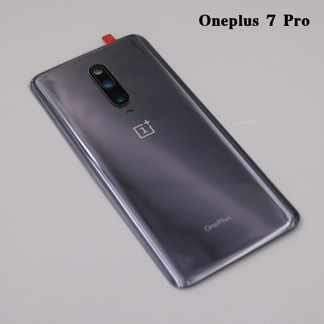 Original Oneplus 1 + 1 + 7 T 7 T carcasa trasera de vidrio de la puerta trasera Reparación de reemplazo de teléfono caso 7 7 T Pro con lente de la cámara: 7pro Grey