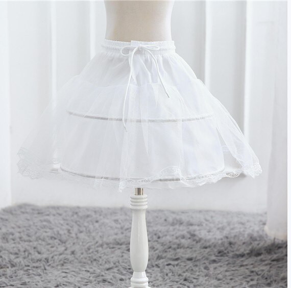 Neue Formale 3 Reifen freundlicher Kind Felsen Petticoat Krinoline Unterrock Hochzeit Zubehör Für Mädchen Ballkleid Elastische Taille: 28