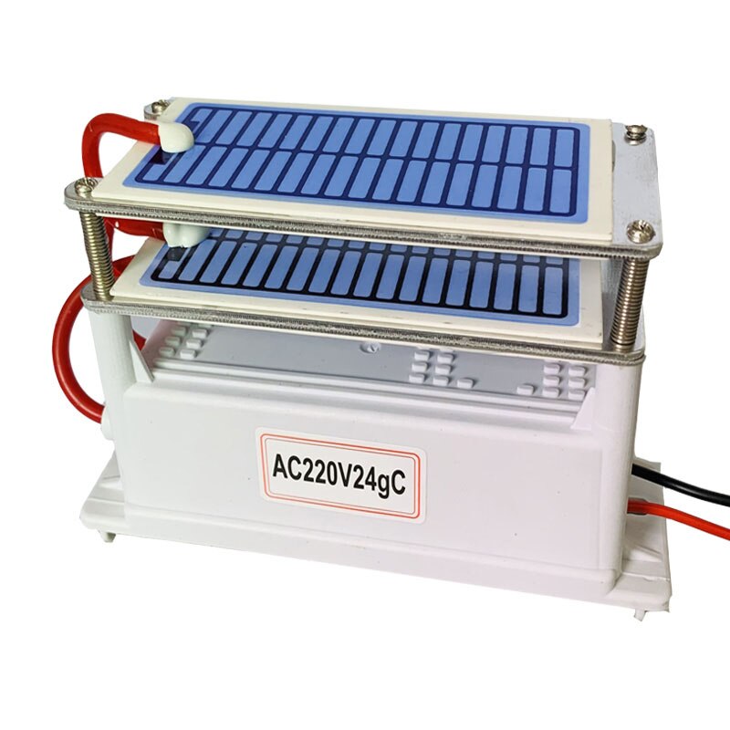 Generador de ozono de 24g, ozonizador, purificador de aire de 220V, placa cerámica de larga vida, limpiador de aire y agua, sin olores: 24G