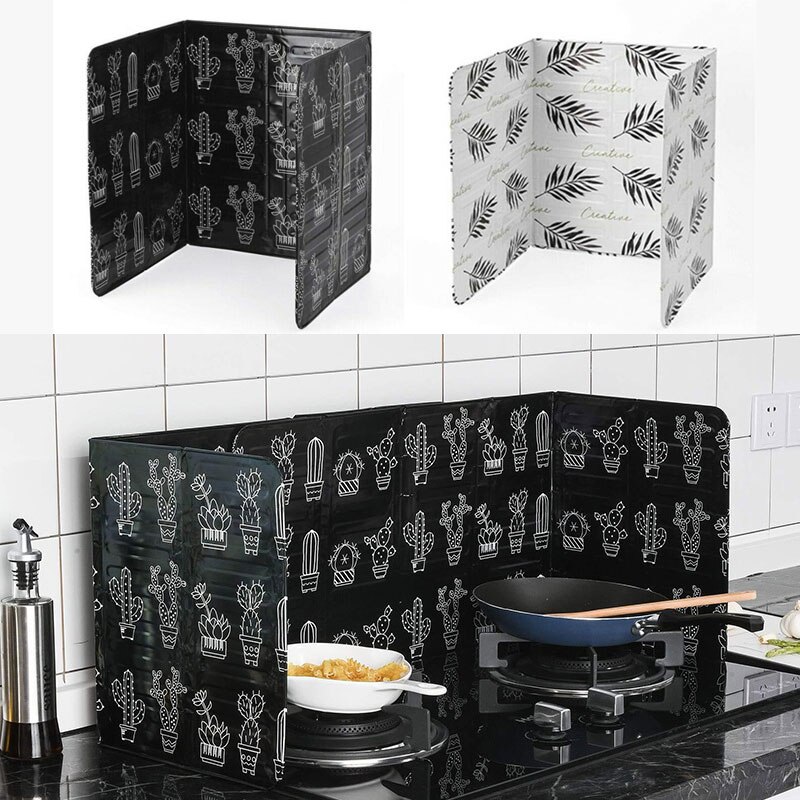 Sartén de aluminio a prueba de salpicaduras para cocina, protector de pantalla protectora contra salpicaduras de aceite, bloque de Gas, escudo antisalpicaduras, herramientas de cocina
